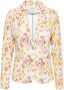 ICHI getailleerde blazer IHKATE PRINT met all over print wit geel roze - Thumbnail 2