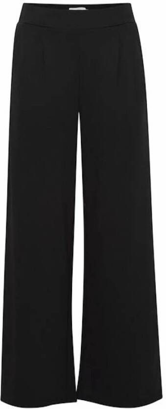 ICHI high waist wide leg pantalon IHKATE SUS LONG WIDE van polyester zwart - Foto 9