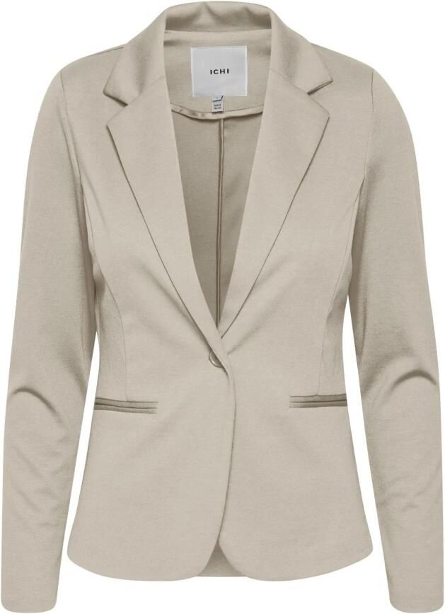 Ichi Beige Blazer met Reverskraag Beige Dames