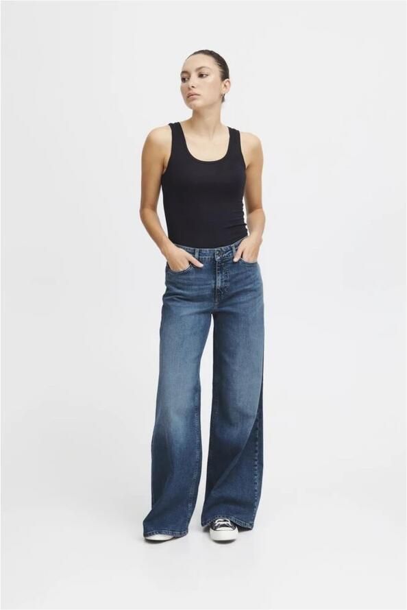 Ichi Blauwe Bootcut Katoenen Jeans met Elastaan Blue Dames - Foto 4