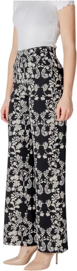 Ichi Bloemenprint broek met voorzakken Black Dames - Foto 2