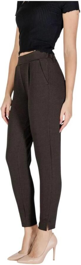 Ichi Bruine ritsvastgemaakte herfst winter broek Brown Dames - Foto 4