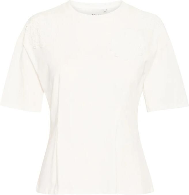 Ichi Cloud Dancer Tee & Top Stijl Beige Dames