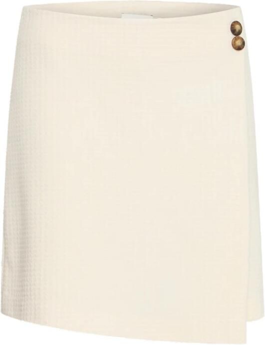 Ichi Cropped Skorts met knoopdetails Birch Beige Dames