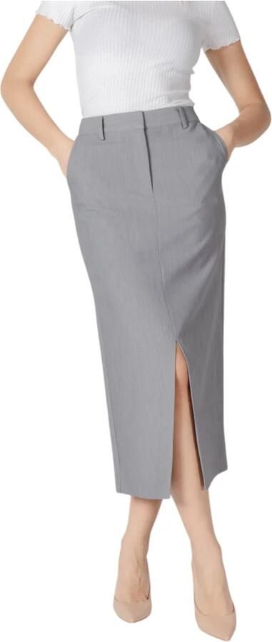 Ichi Dames Lange Jurk Collectie Gray Dames