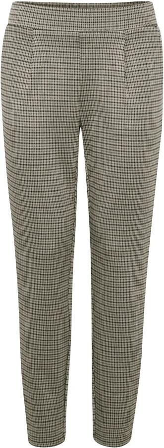 ICHI cropped straight fit broek IHKATE CAMELEON pA met all over print bruin - Foto 3