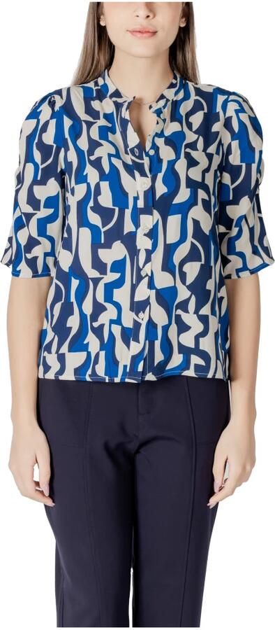 Ichi Geometrisch Patroon Ronde Hals Tas Blue Dames - Foto 3