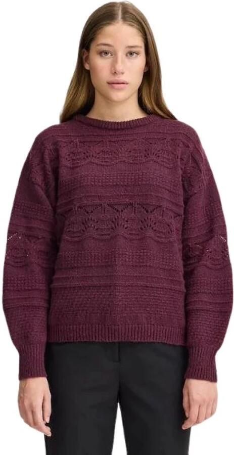 Ichi Gestreepte Gebreide Trui in Roze Groen Beige Multicolor Dames