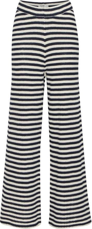 Ichi Wide leg gebreide broek met elastische band model 'LORIANNA'