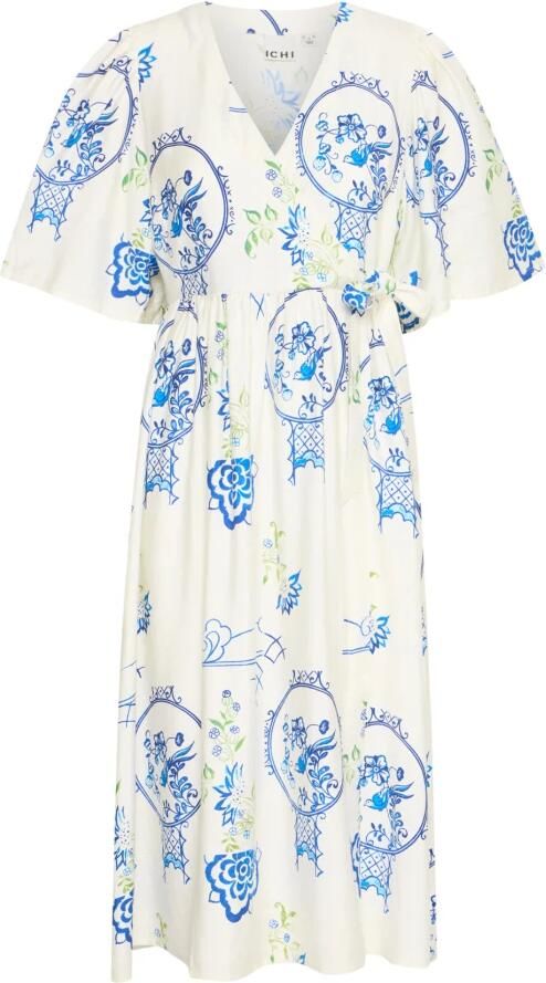 Ichi Wikkeljurk in een viscosemix met linnen model 'LUCIE'