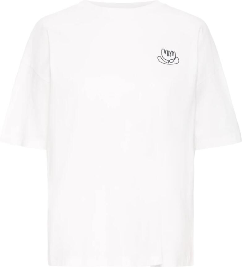 Ichi Grafische Print Tee Cloud Dancer White Dames - Foto 4