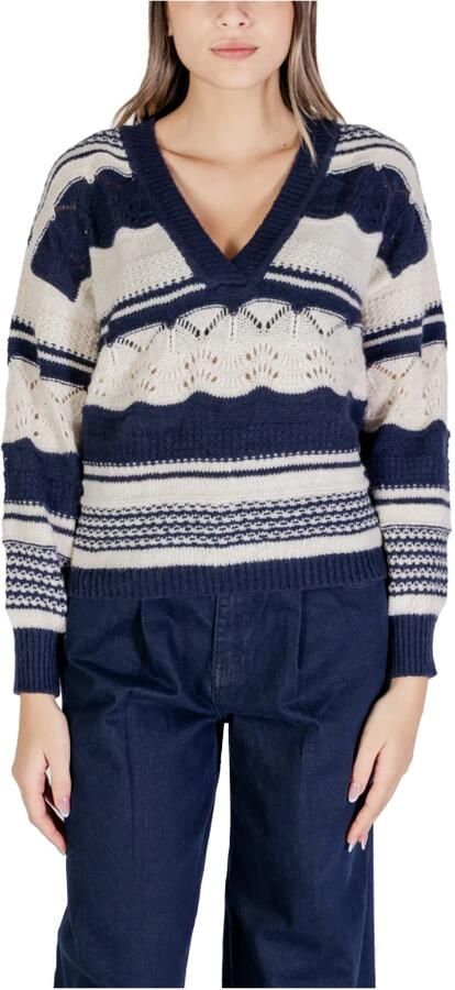 Ichi Blauwe Trui met Lange Mouwen voor Vrouwen Multicolor Dames - Foto 3