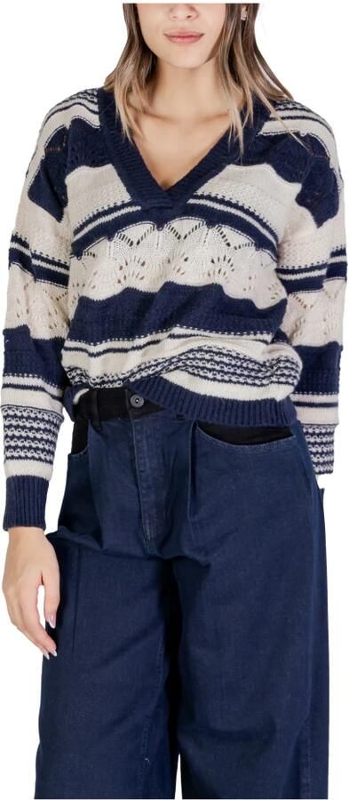 Ichi Blauwe Trui met Lange Mouwen voor Vrouwen Multicolor Dames - Foto 4