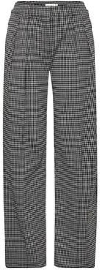 Ichi Houndstooth Broek Zwart Grijs | Freewear Black Dames