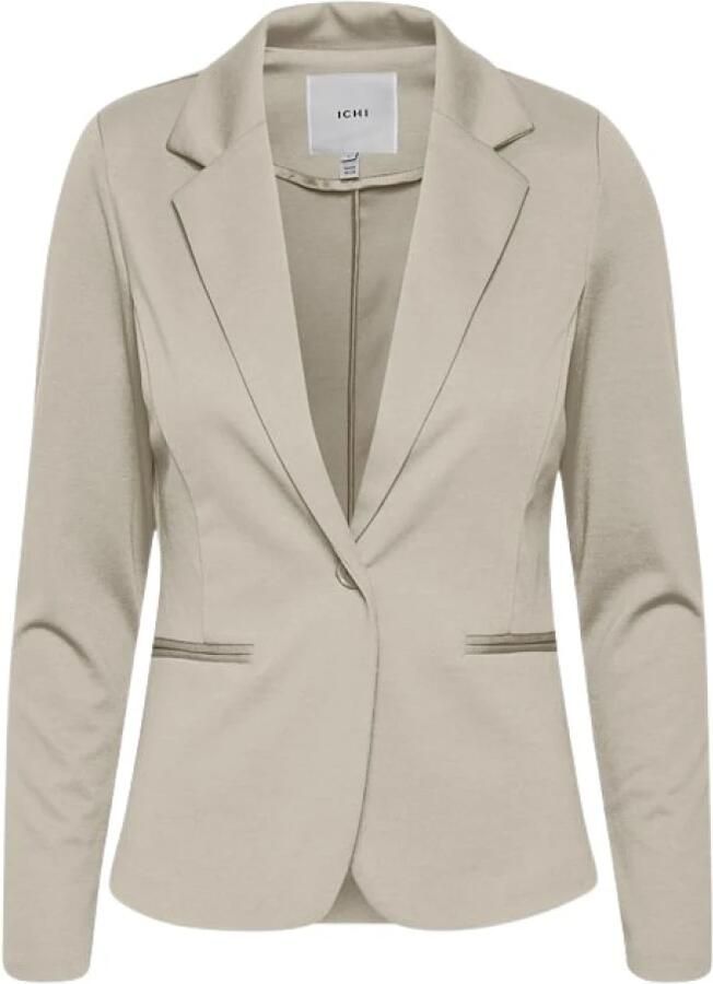 Ichi Beige Blazer met Reverskraag Beige Dames - Foto 6