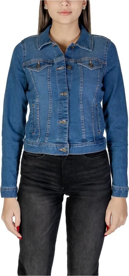 Ichi Klassieke Denim Blazer V-Neck Stijl Blue Dames - Foto 3