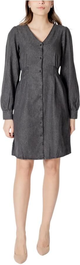 Ichi Korte Katoenen Damesjurk Collectie Gray Dames - Foto 5