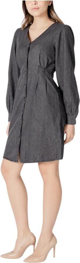 Ichi Korte Katoenen Damesjurk Collectie Gray Dames - Foto 3