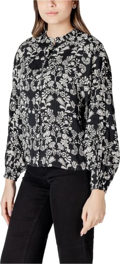 Ichi Print Button-Up Blouse Lente Zomer Stijl Black Dames - Foto 5