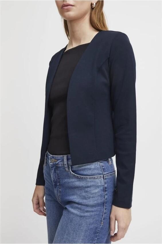 Ichi Regular fit blazer met opengewerkte voorkant model 'KATE' - Foto 3