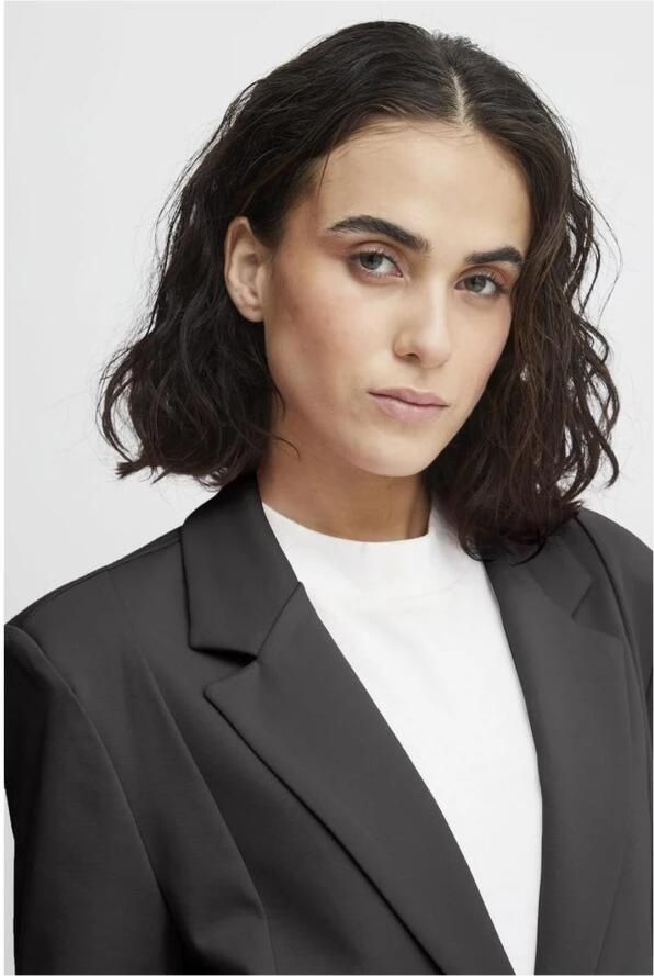 Ichi Stijlvolle Oversize Blazer met V-Hals en Knopen Black Dames - Foto 4