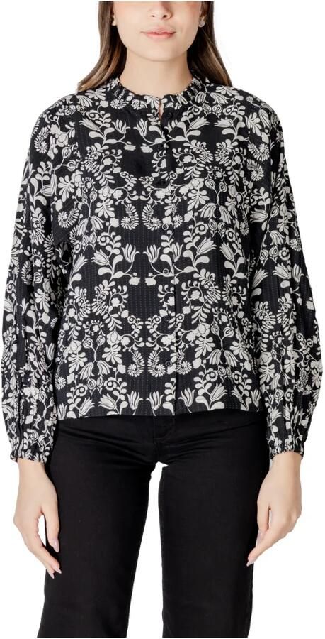 Ichi Print Button-Up Blouse Lente Zomer Stijl Black Dames - Foto 2