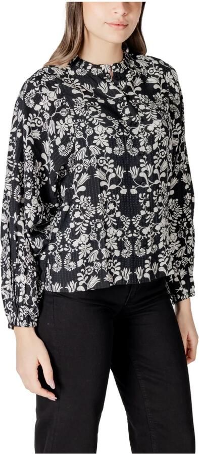 Ichi Print Button-Up Blouse Lente Zomer Stijl Black Dames - Foto 4