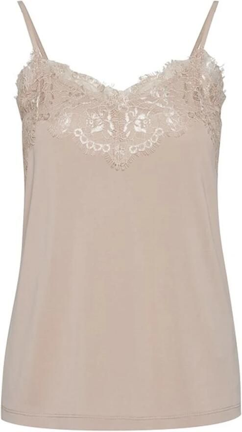 Ichi Rose Dust Kant Top Beige Dames