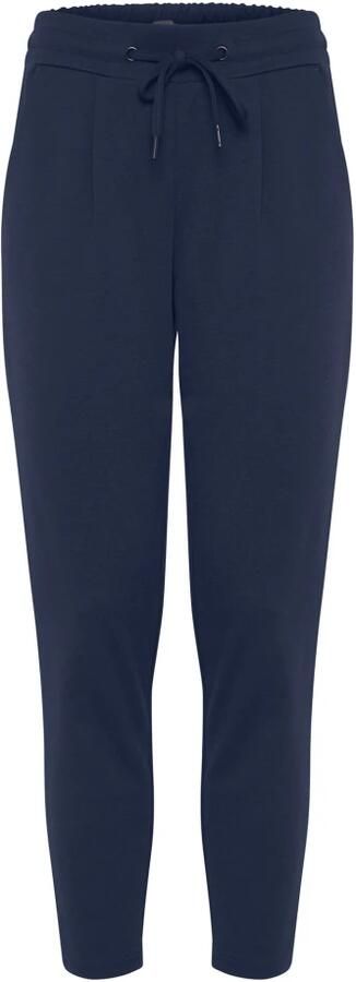 Ichi Slim-leg Cropped Broek Total Eclipse Blue Dames