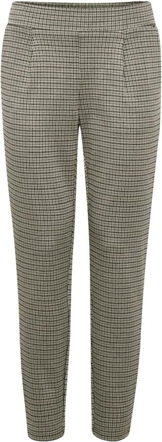 ICHI cropped straight fit broek IHKATE CAMELEON pA met all over print bruin - Foto 3