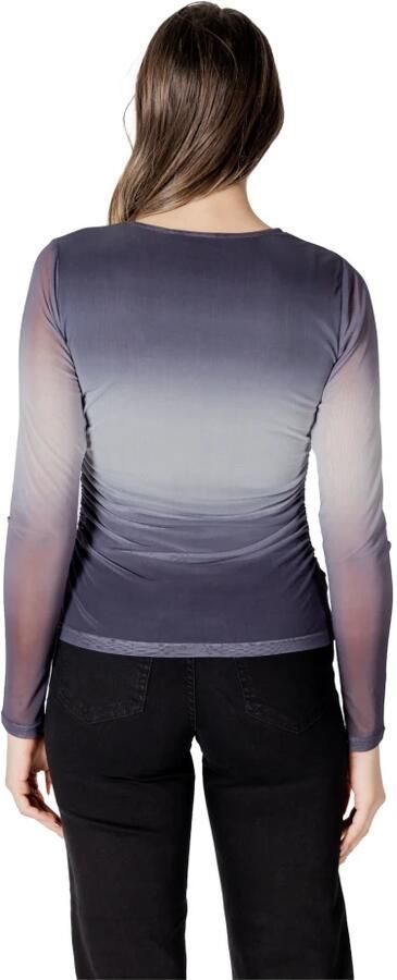 Ichi Stijlvolle Grijze Gebreide Trui met Ronde Hals Gray Dames