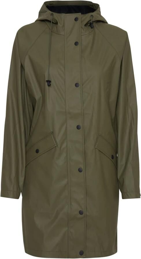 Ichi Stijlvolle Jas met Verstelbare Capuchon Green Dames - Foto 2