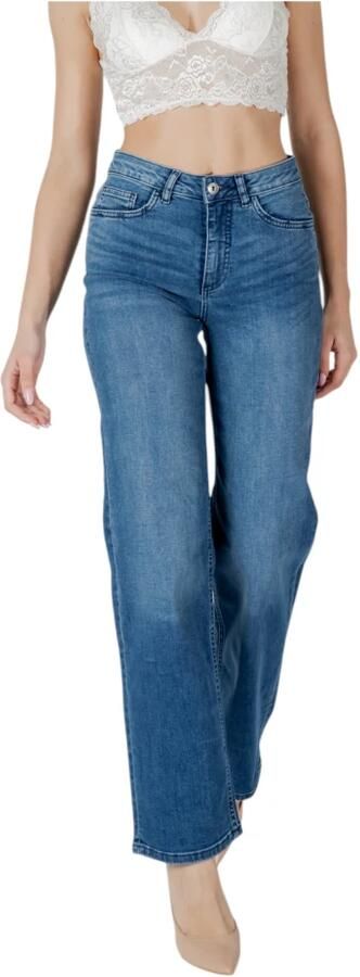 Ichi Wijde Jeans Lente Zomer Collectie Blue Dames