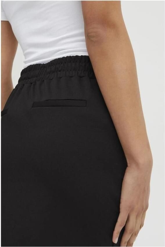 Ichi Rok met elastische tailleband knielengte Black Dames - Foto 5