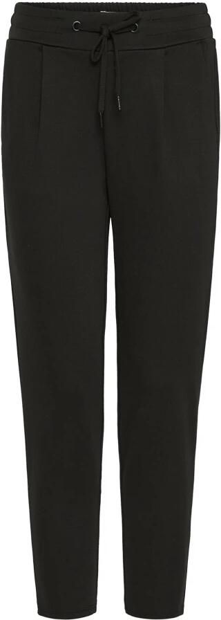 Ichi Zwarte Korte Elastische Taille Broek Black Dames