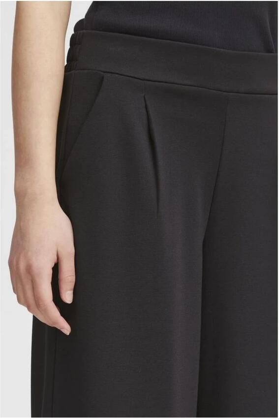ICHI high waist wide leg pantalon IHKATE SUS LONG WIDE van polyester zwart - Foto 6