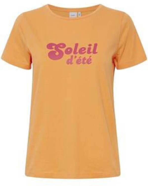 ICHI T-shirt IHCAMINO van biologisch katoen oker