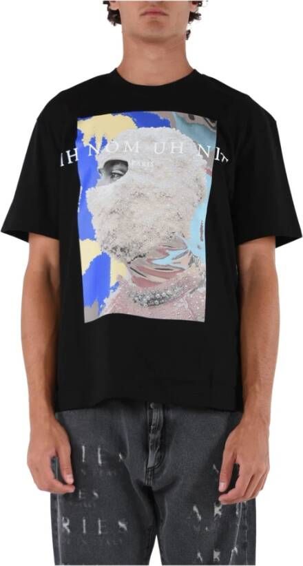 IH NOM UH NIT Archief T-shirt met voor- en achterprint Zwart Heren