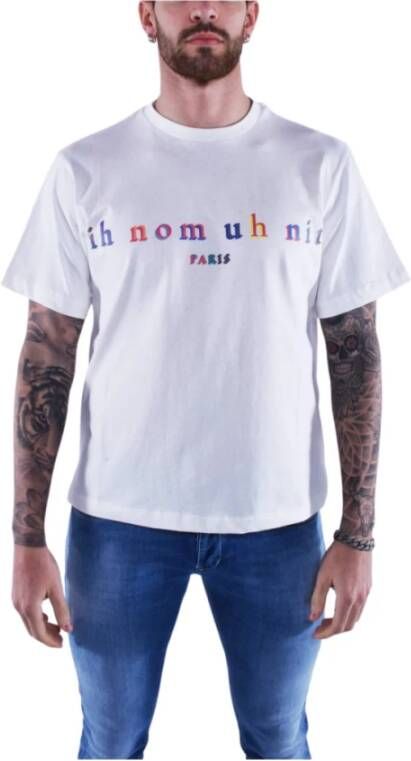 IH NOM UH NIT T-shirt regenbooglogo White Heren