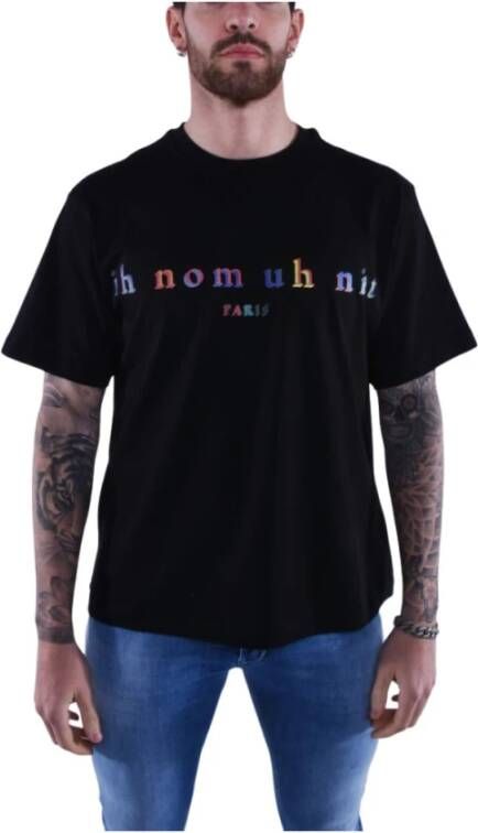 IH NOM UH NIT T-skjorte regnbue-logo Zwart Heren