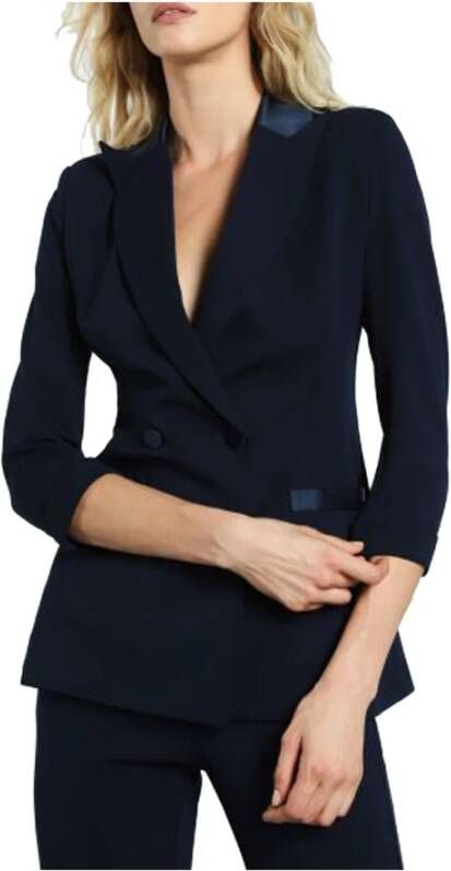 Imperial Blauwe Dubbelrij Blazer Blauw Dames