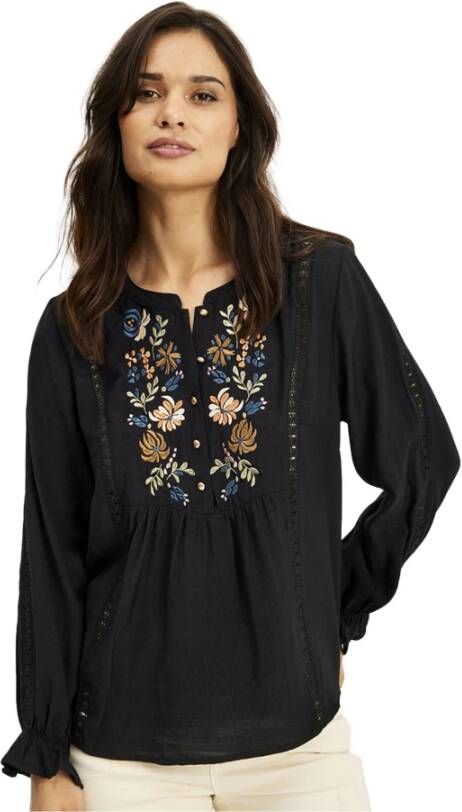 IN Front Blouses Zwart Dames