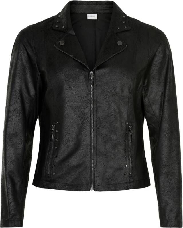 IN Front Leren Jas Black Dames
