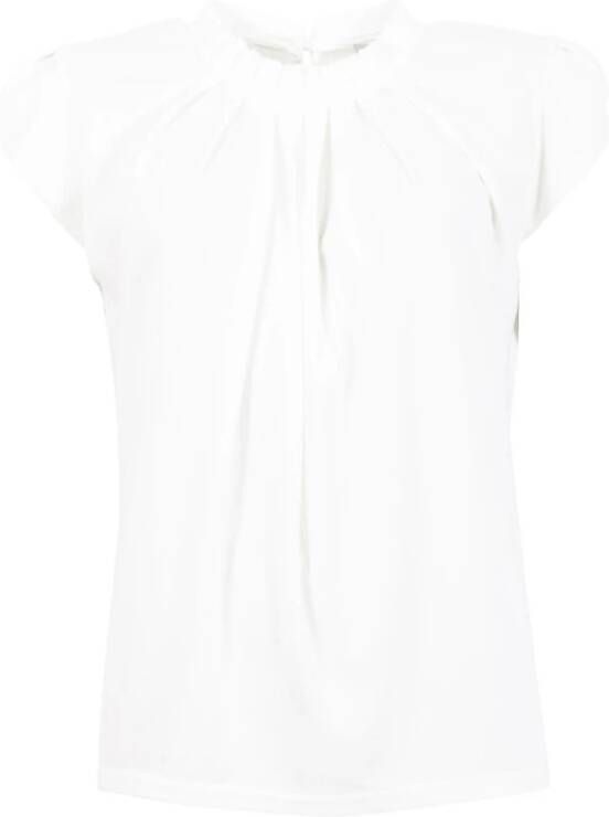 IN Front Off White Blouse met Ruchedetails White Dames