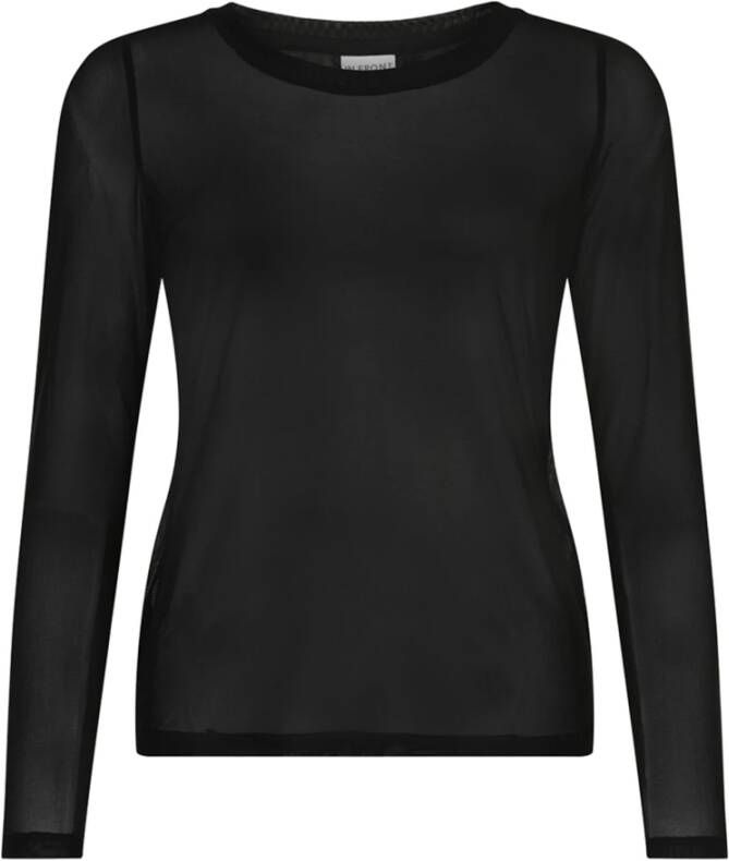 IN Front Lange Mouw Mesh T-Shirt 14798 Zwart Black Dames