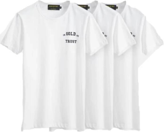 In Gold We Trust Basic T-Shirt 3-Pack Heren Wit White Heren