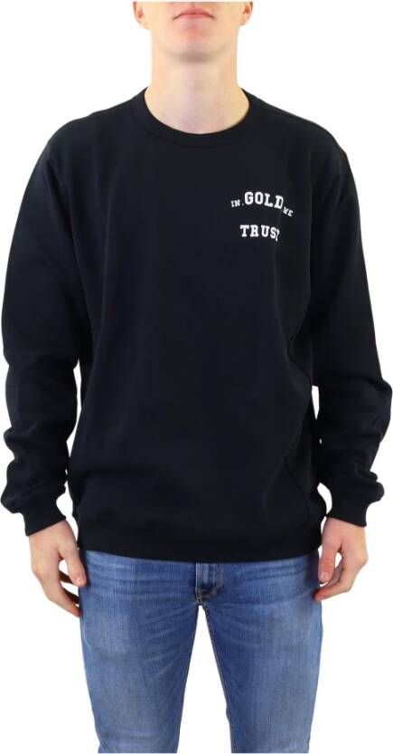 In Gold We Trust In goud vertrouwen we de Slim 2.0 Crewneck Jet Black Zwart Heren