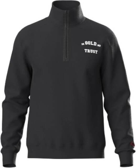In Gold We Trust Het slanke halfzip senior sweatshirt Zwart Heren