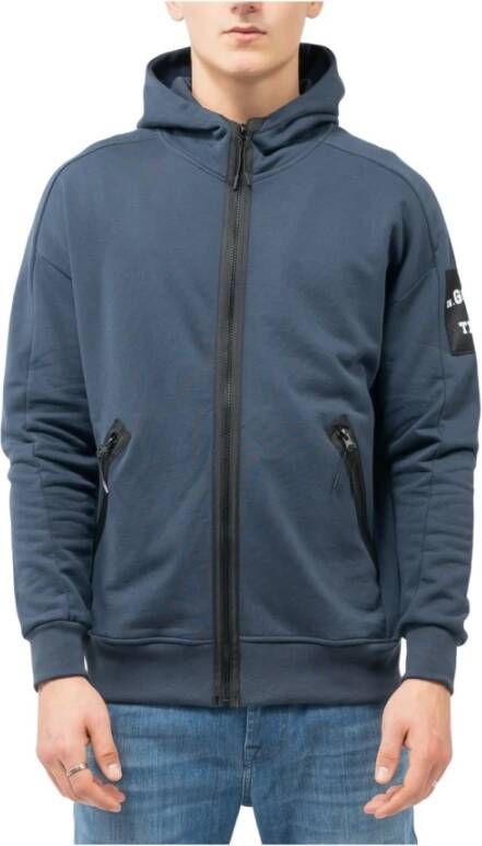 In Gold We Trust Sweater met rits Blauw Heren