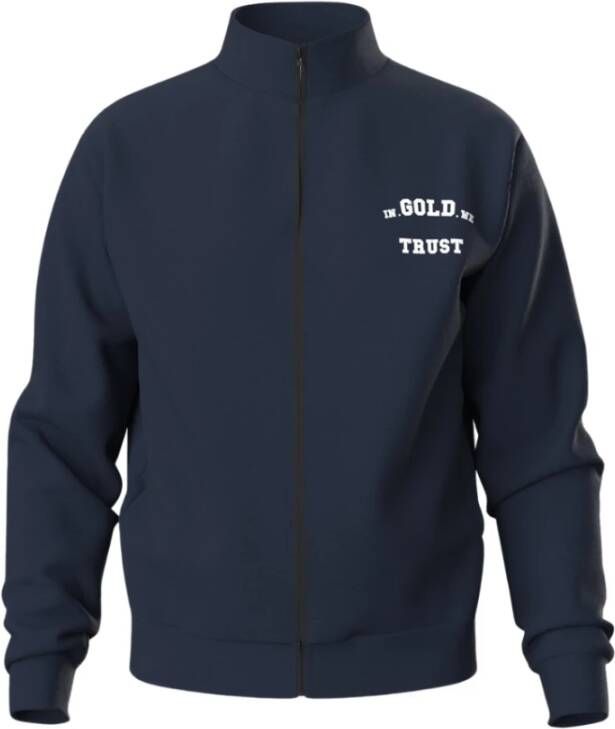 In Gold We Trust Sweater met rits Blauw Heren
